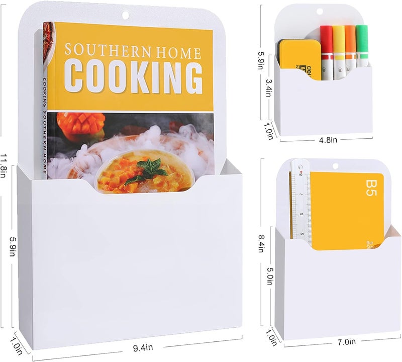 COMFYROOM 3 Pack Magnetic Paper Holder - Refrigerator, File Cabinets & Fridge - Wall Hanging File Organizer - Mail Letter Notebook Planners - Image 2
